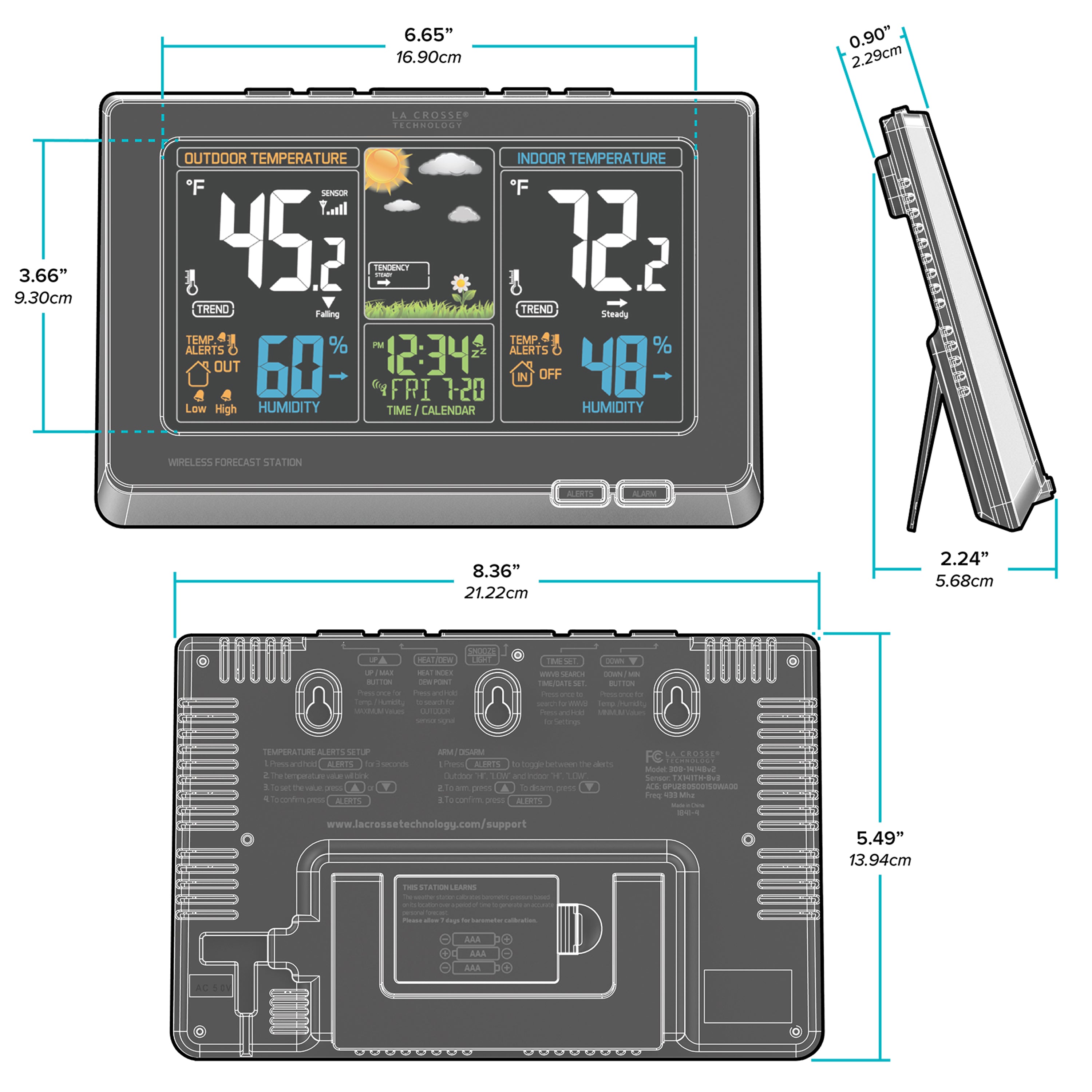 308-1414BV2 Wireless Color Weather Station