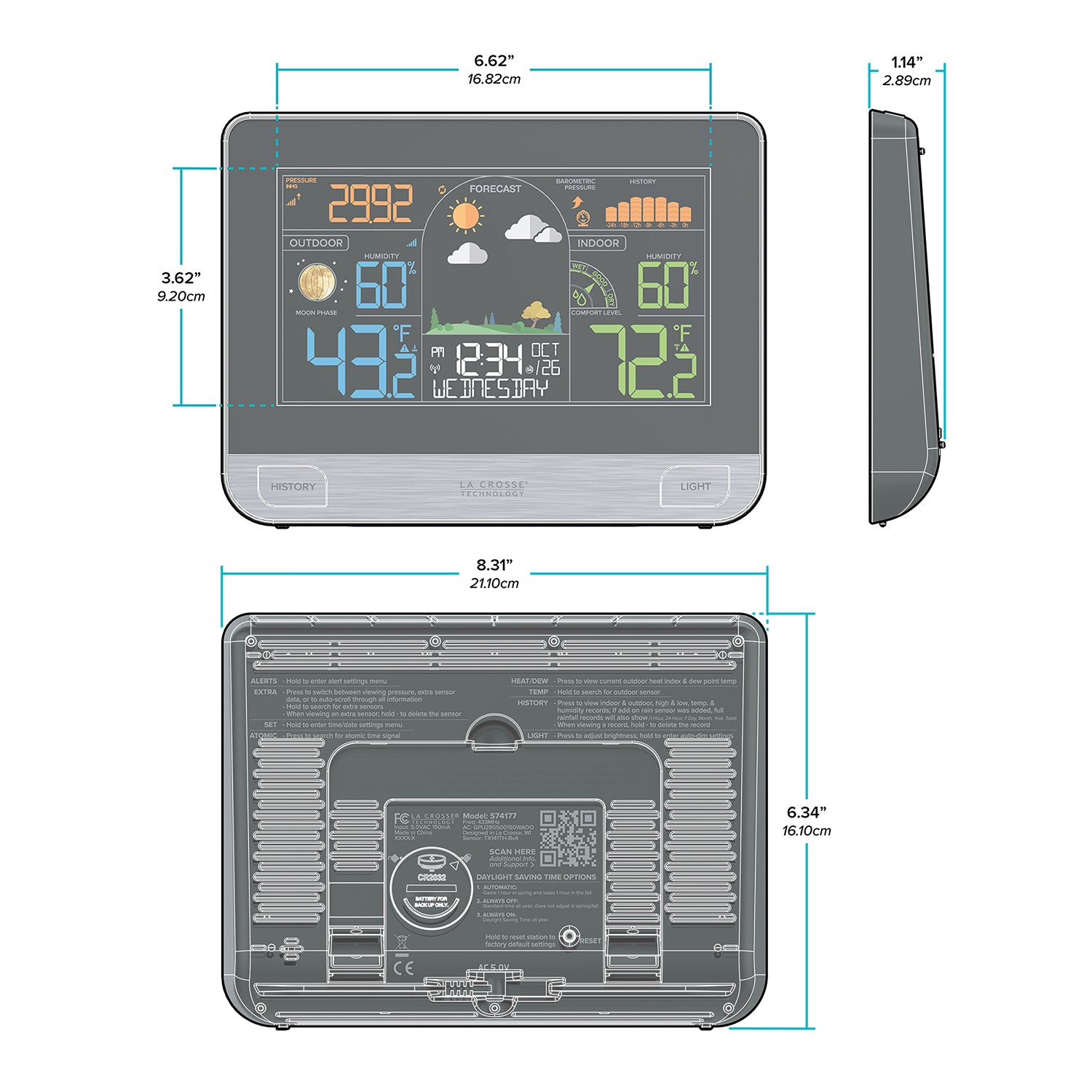 S74177 Wireless Color Weather Station