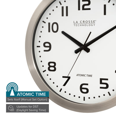 WT-3161WH 16" Atomic Wall Clock