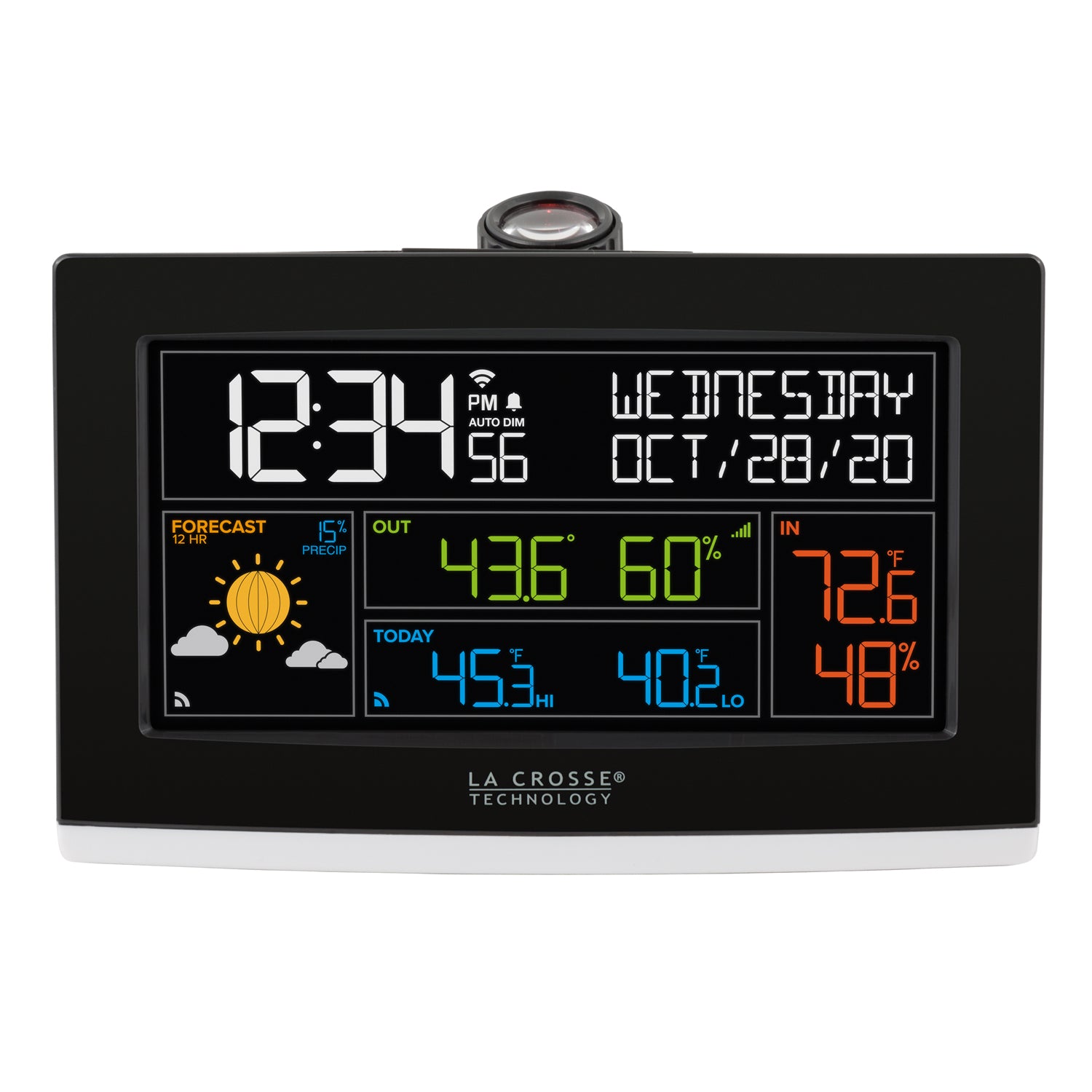 冷暖房/空調 エアコン VA1 Wi-Fi Projection Alarm Clock with Outdoor Temp and Humidity