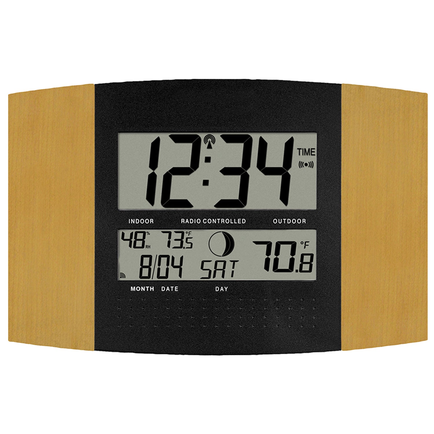 冷暖房/空調 エアコン WS-8147U-IT Atomic Digital Wall Clock with Temp and Moon Phase