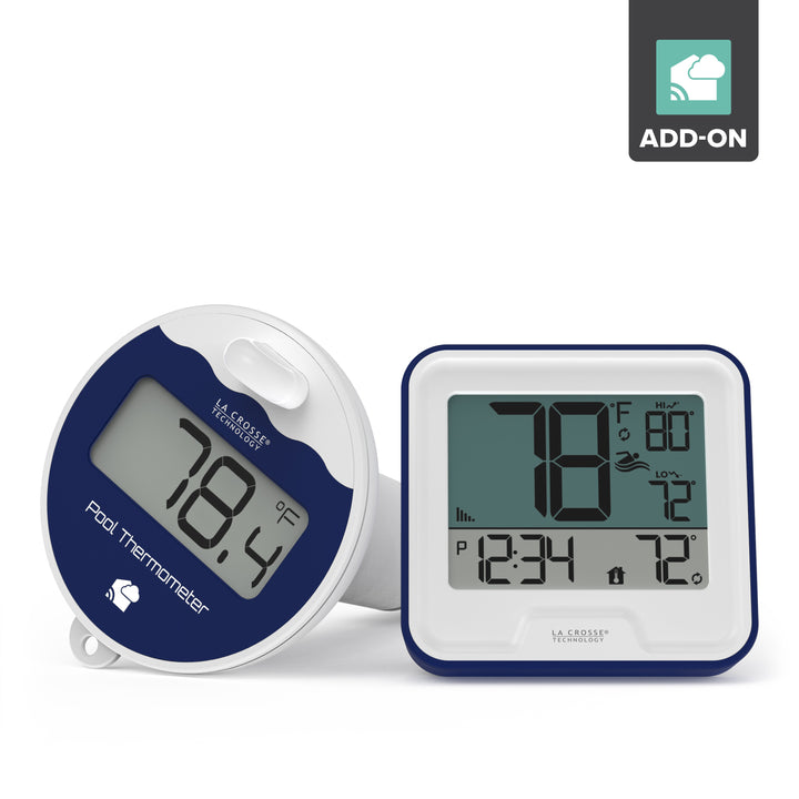 Pool temperature sensor with indoor pool display works with La Crosse Technology Alert and Monitoring Systems