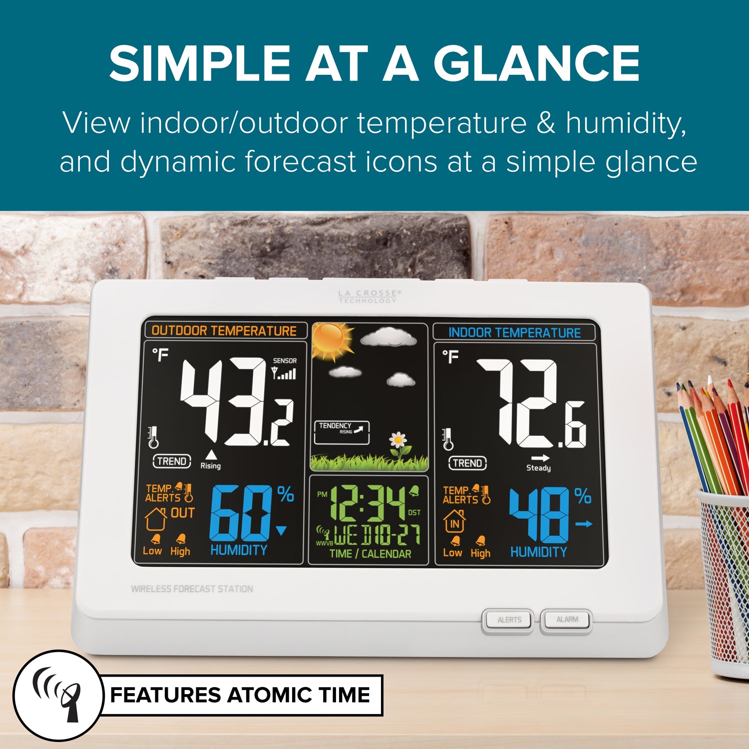 Color Forecast Weather Station | Temp & Humidity Display | La