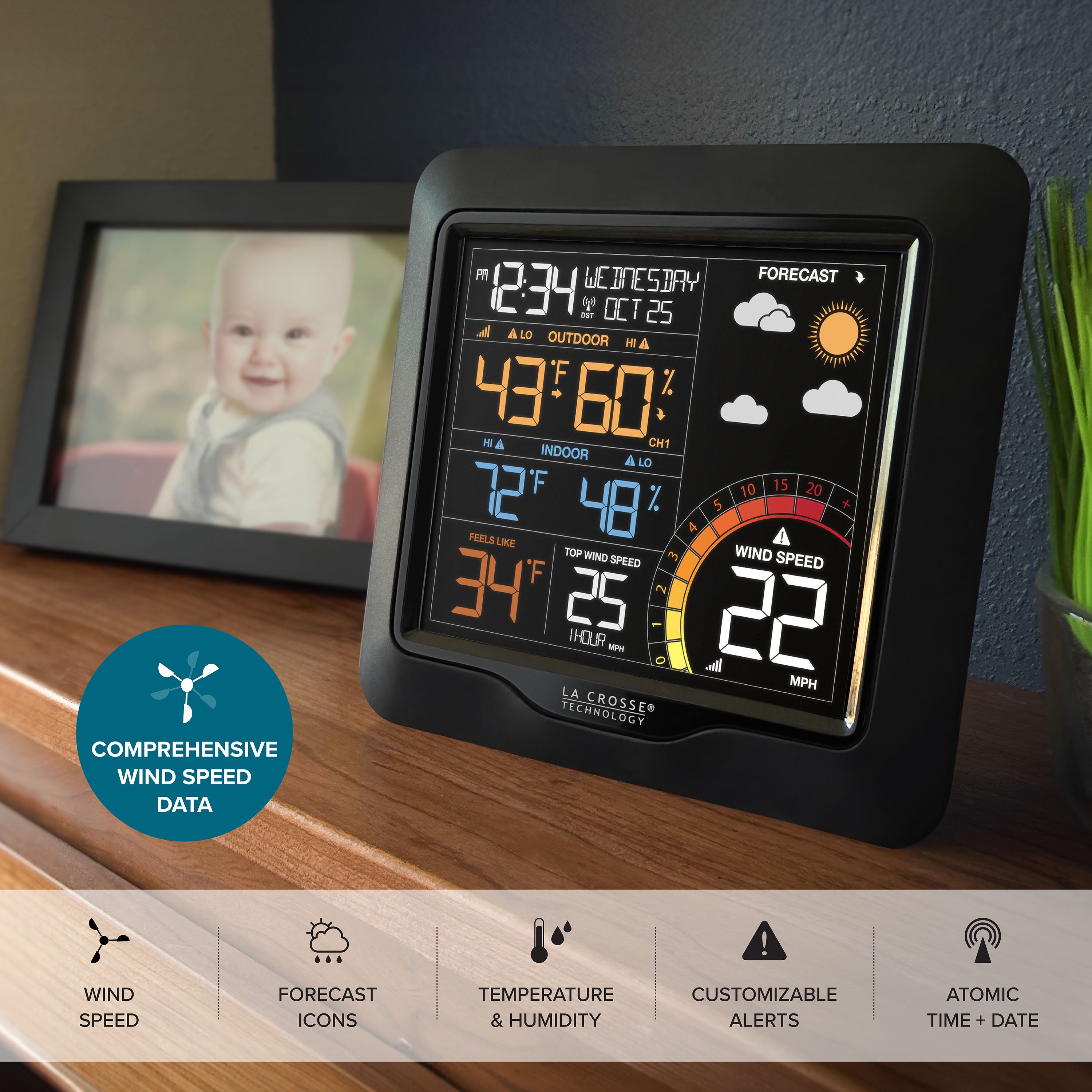 Color Wind Speed Weather Station | Wind & Forecast Device | La