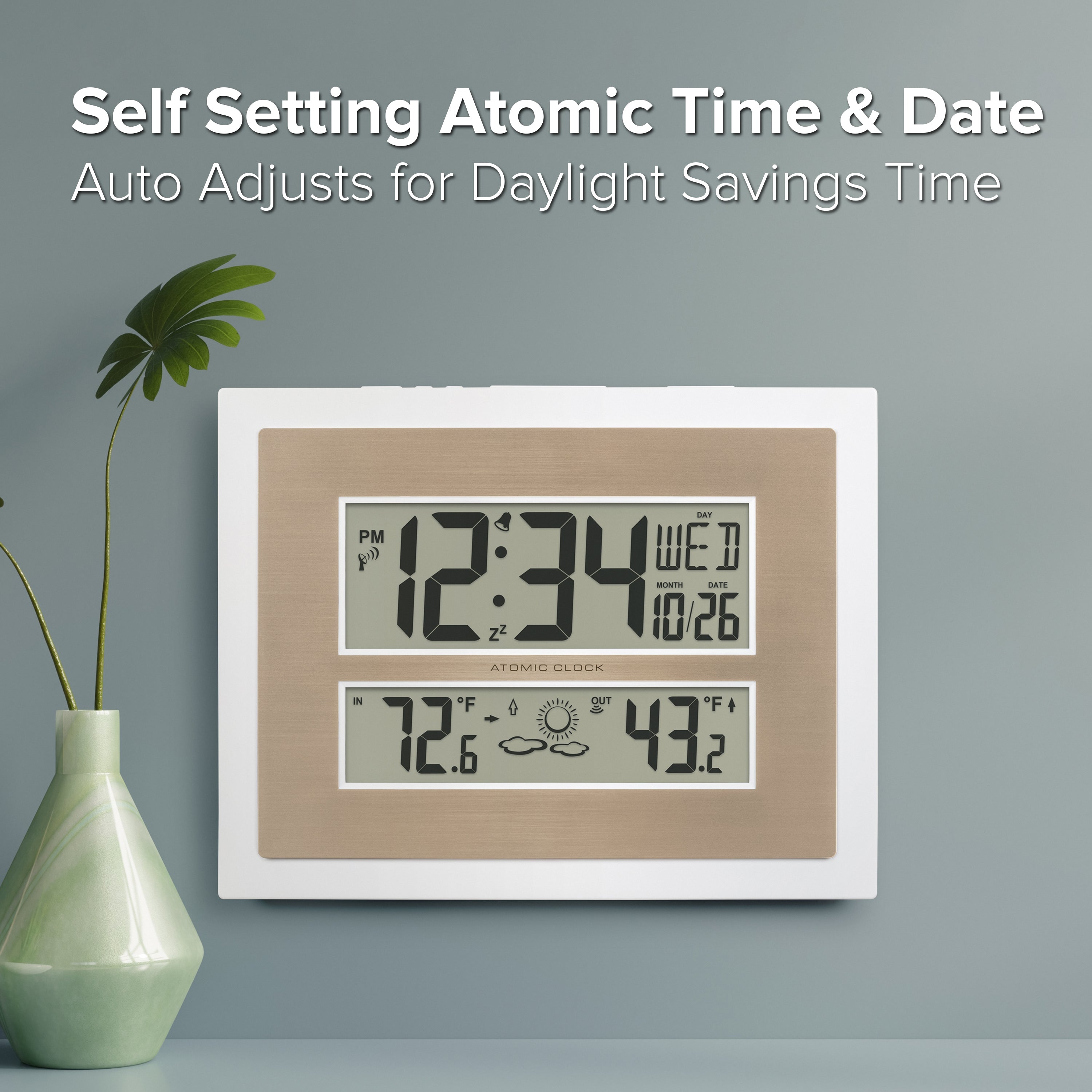 512-14937 Atomic Digital Wall Clock