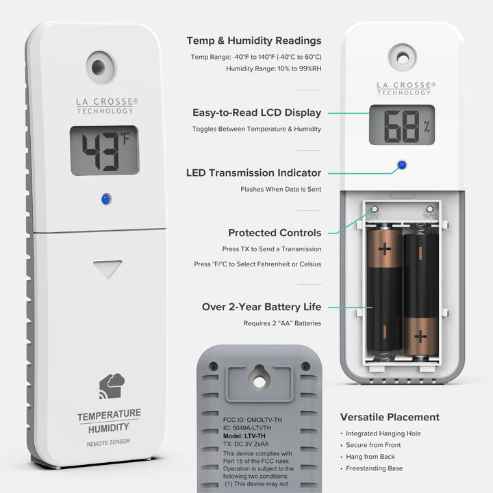 LTV-TH2 Temperature & Humidity Sensor for Remote Monitoring | La