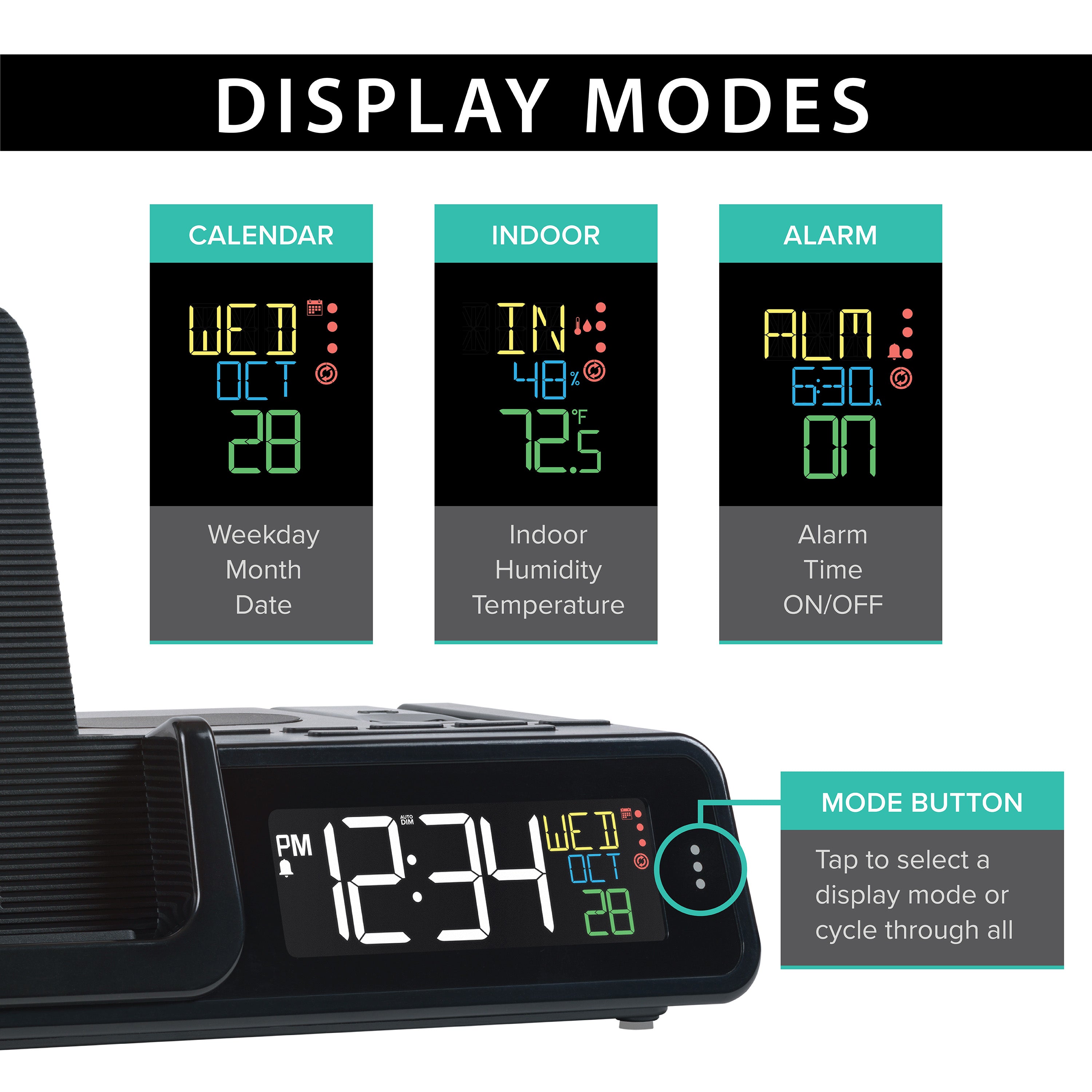 616-1413R-10W Wattz 2.0 Projection Alarm Clock