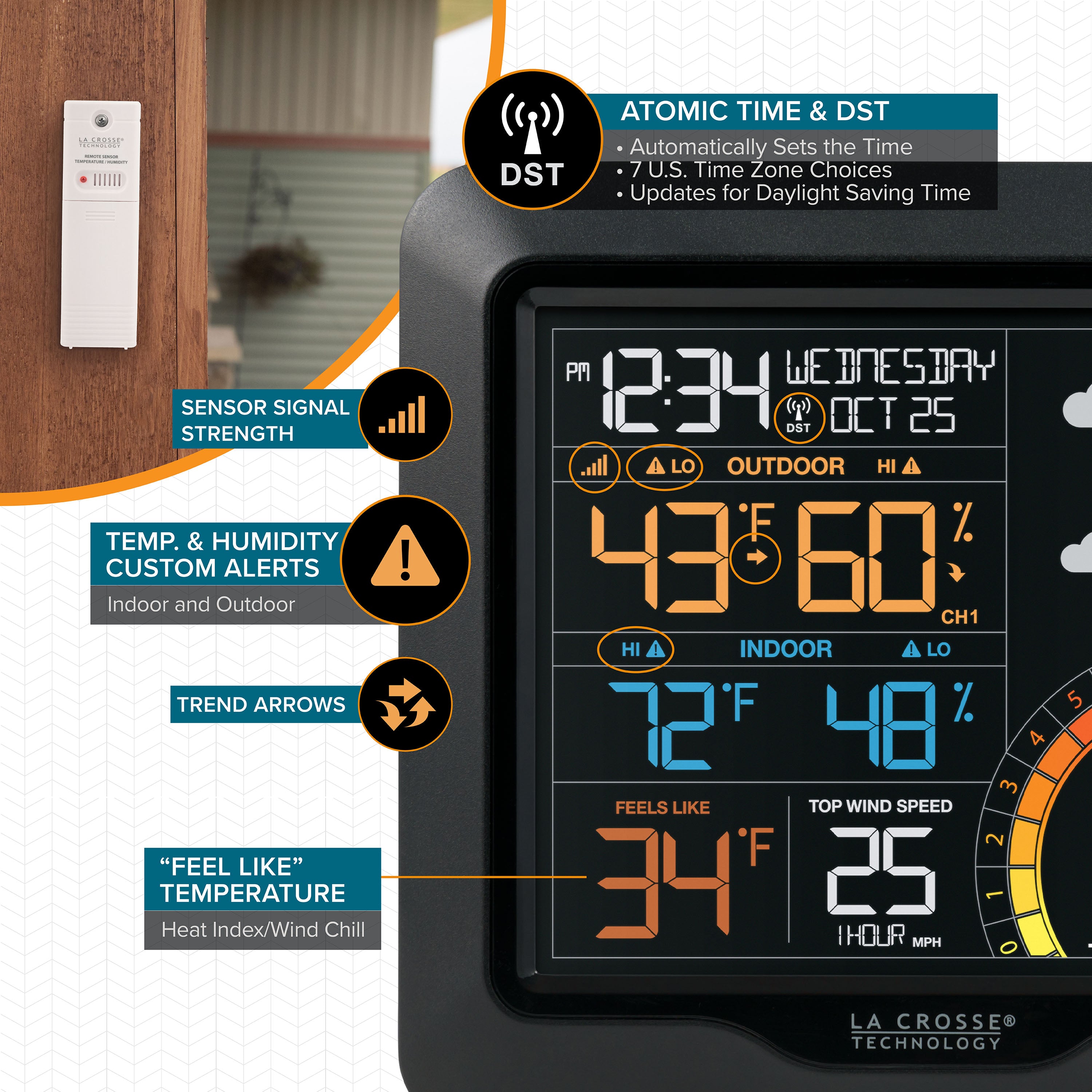 Color Wind Speed Weather Station | Wind & Forecast Device | La