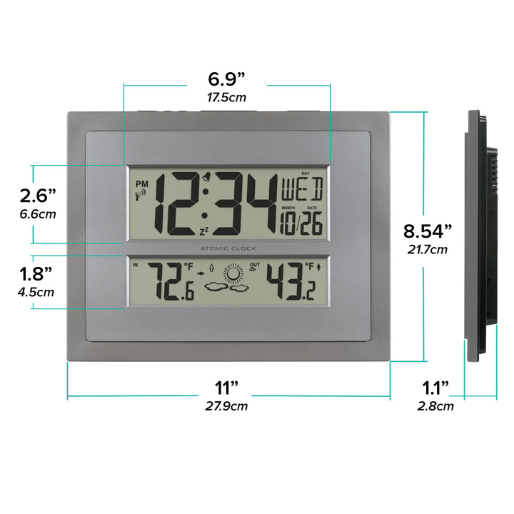  CLOCK デジタル表示　シルバー f10018157-006.jpg