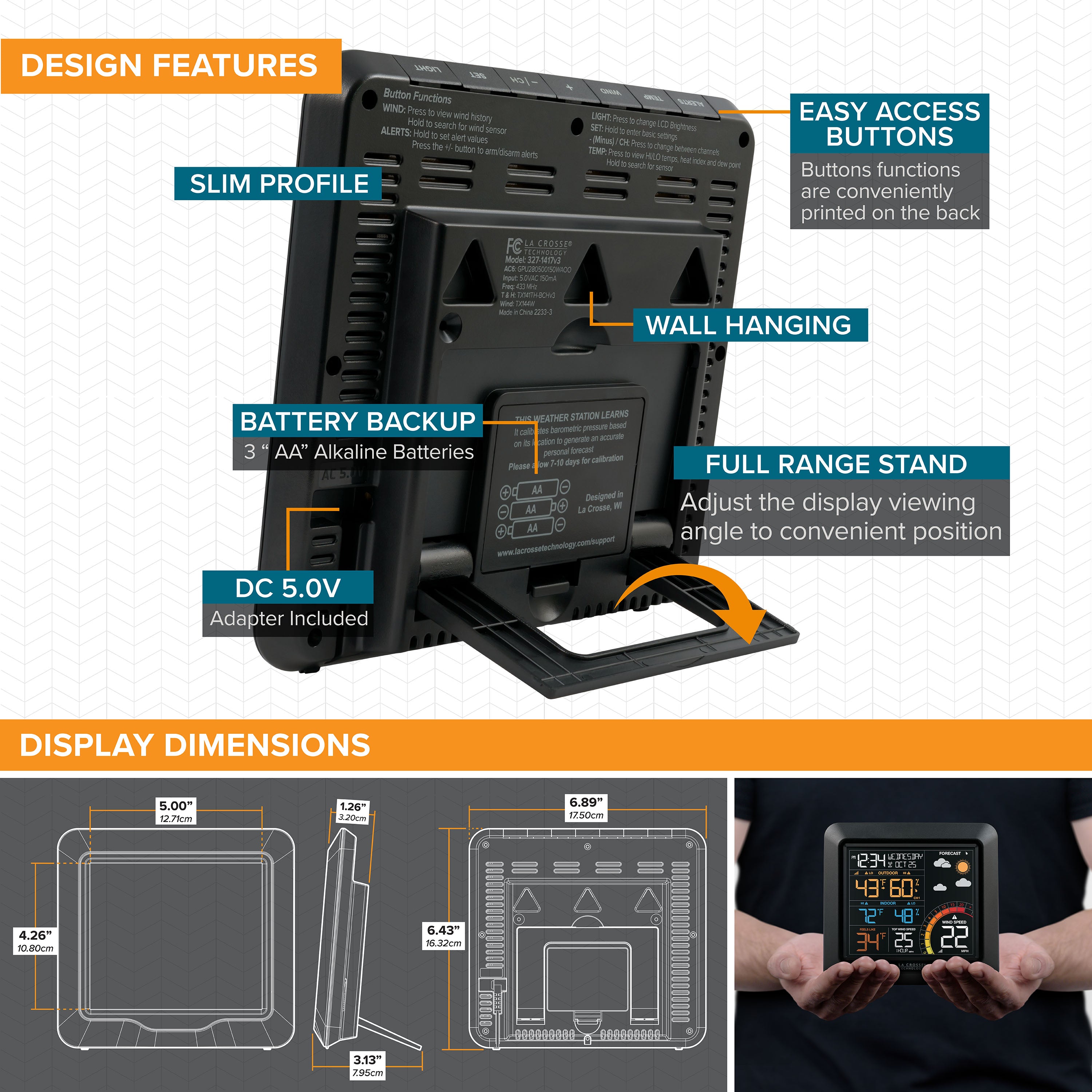 Color Wind Speed Weather Station | Wind & Forecast Device | La