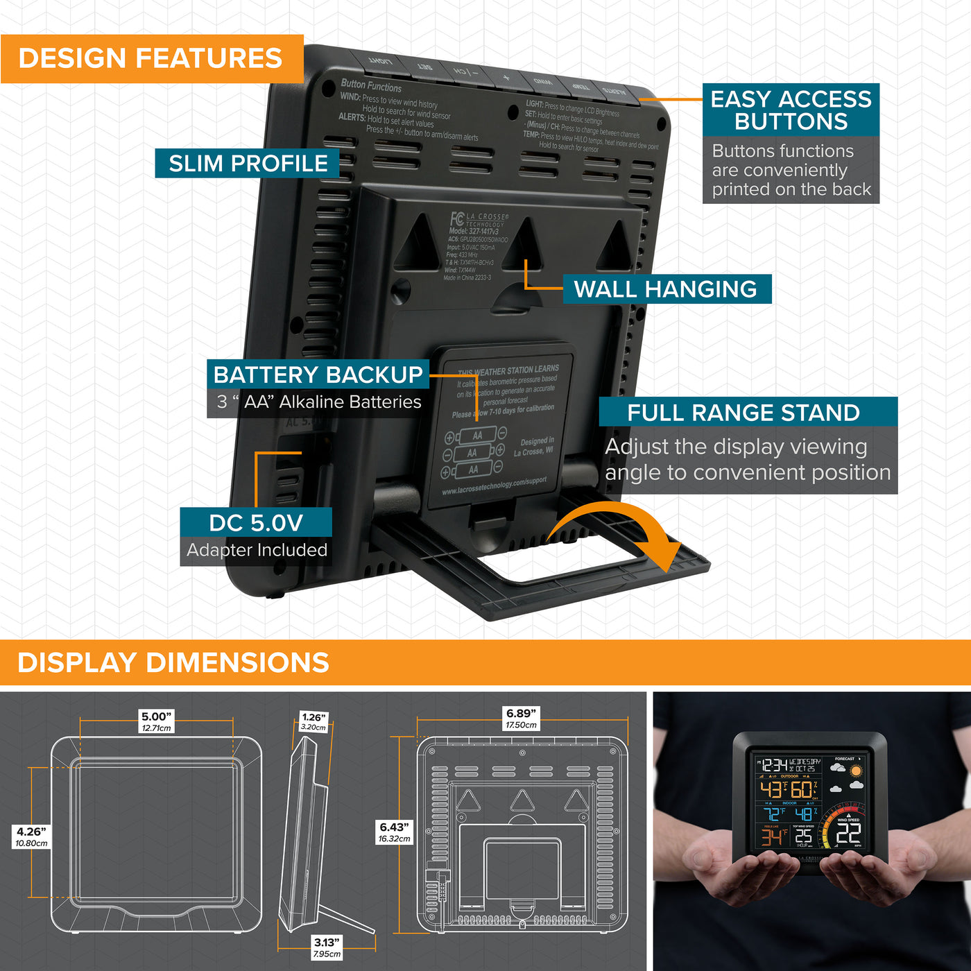 327-1417 buttons and design features