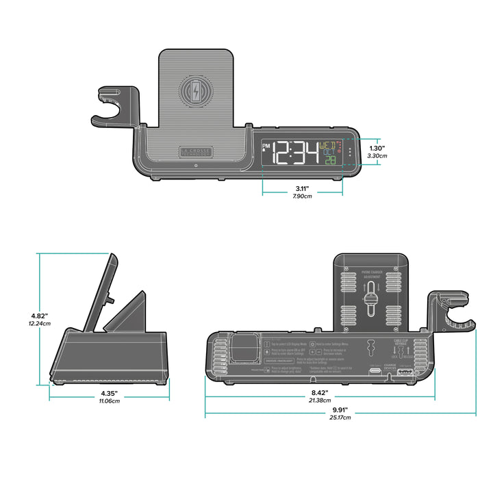 616-1413R-10W Wattz 2.0 Projection Alarm Clock