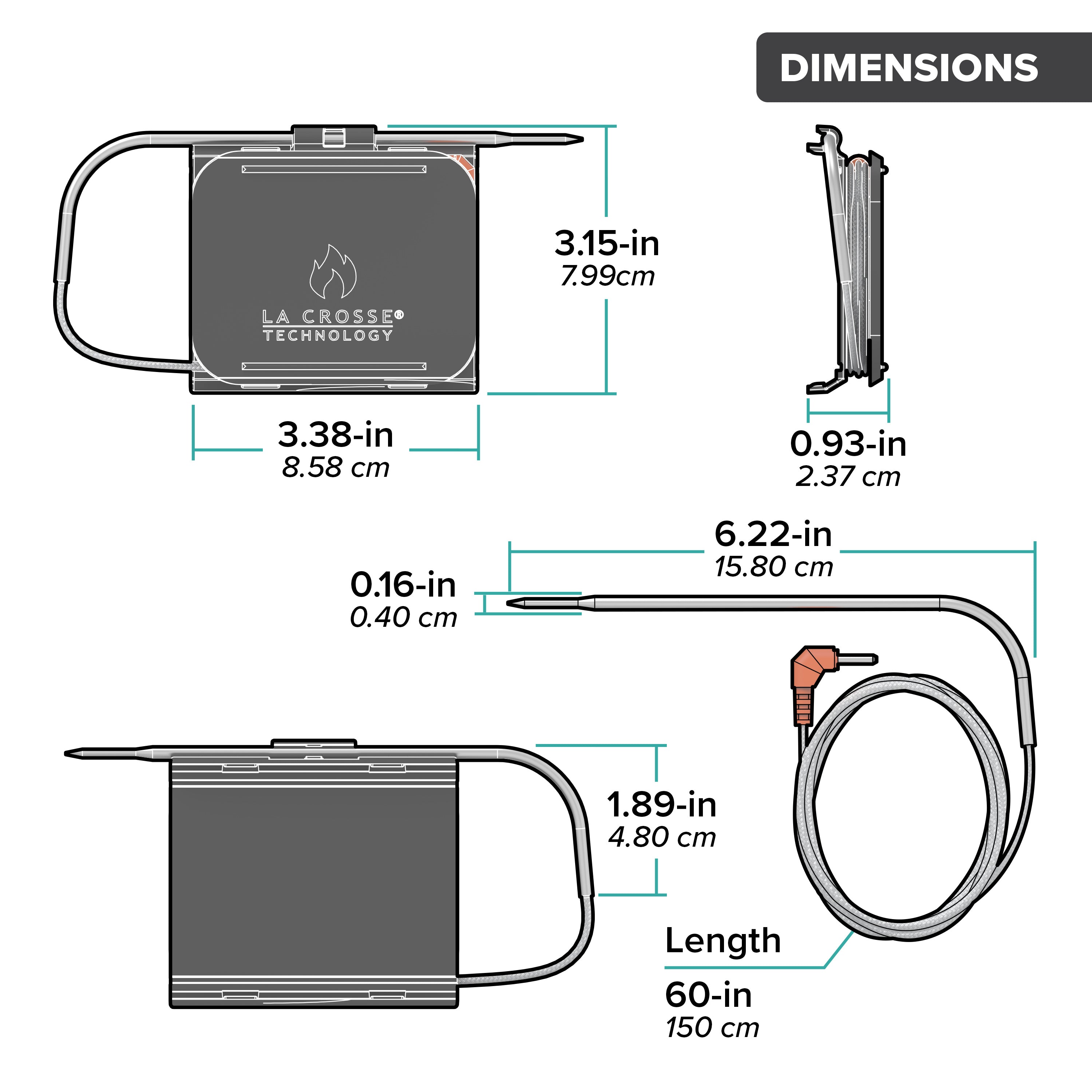 BBQ Temp Sensor LTV-BBQ1 | Grill Temperature Monitor | La Crosse