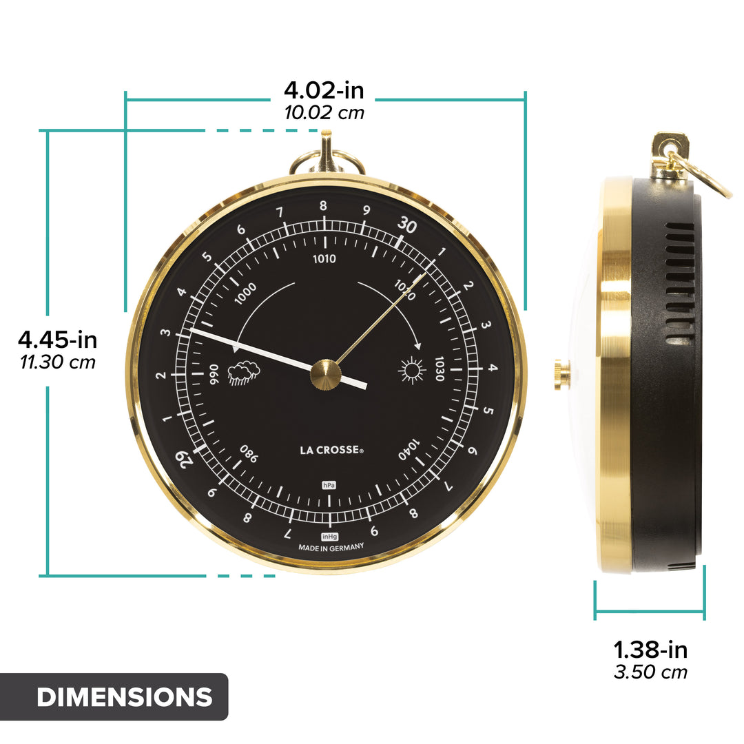 138-611B Analog Dial Barometer – Black