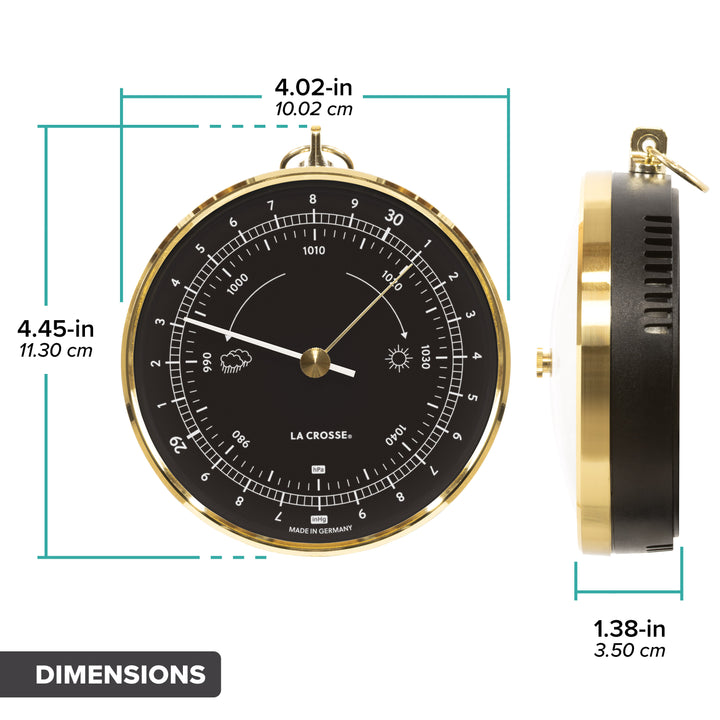 138-611B Analog Dial Barometer – Black