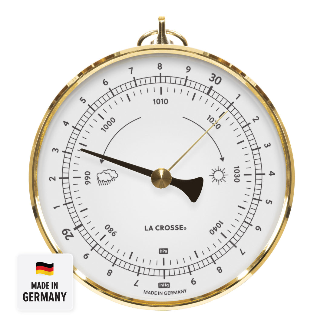 138-611W Analog Dial Barometer – White