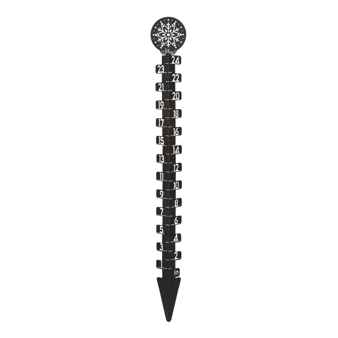 Headon image of the 139-4686 Metal Snow Gauge measuring up to twenty-four inches of snowfall
