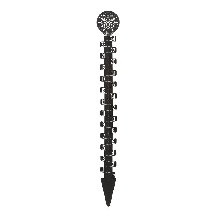Headon image of the 139-4686 Metal Snow Gauge measuring up to twenty-four inches of snowfall