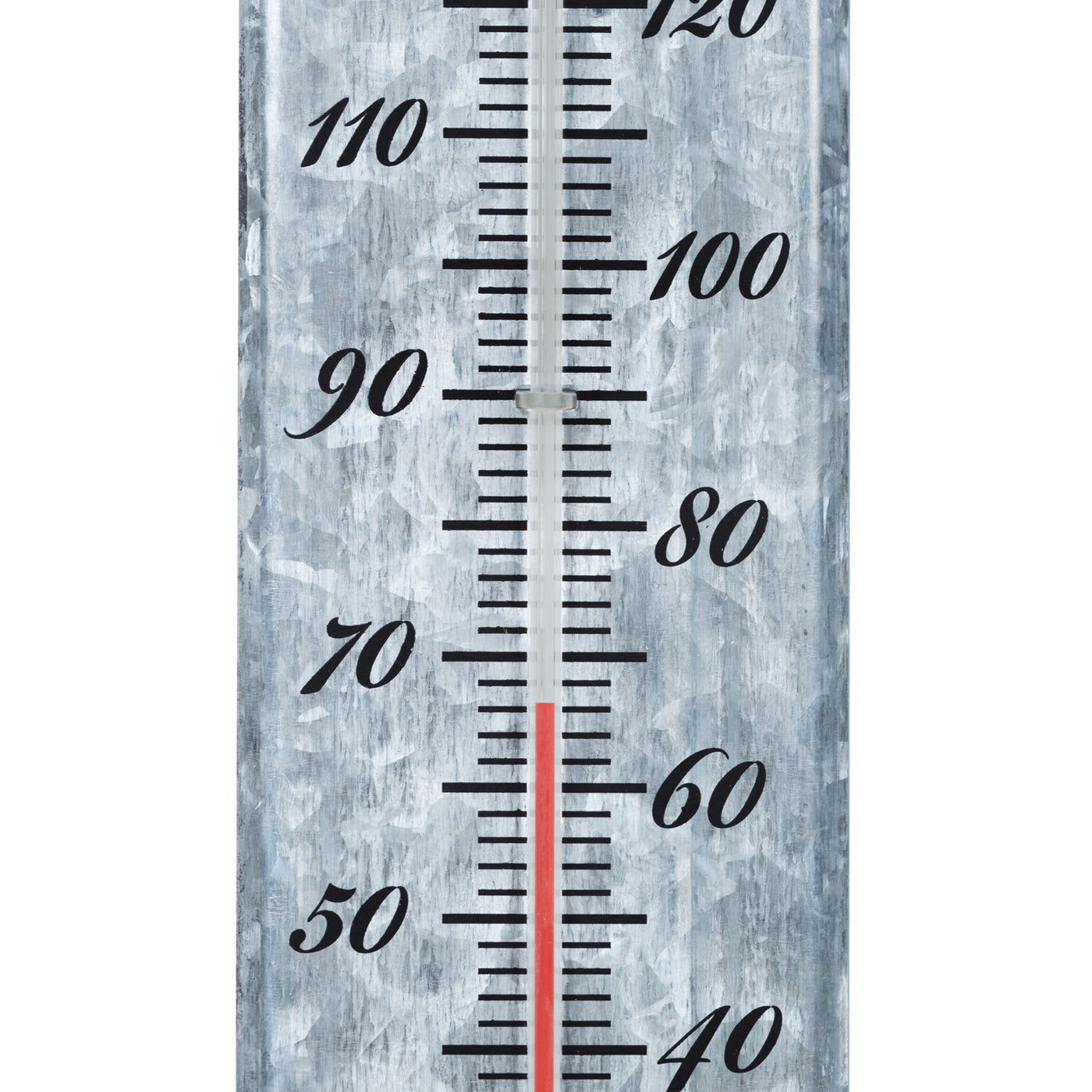 Analogue outdoor thermometer made of metal