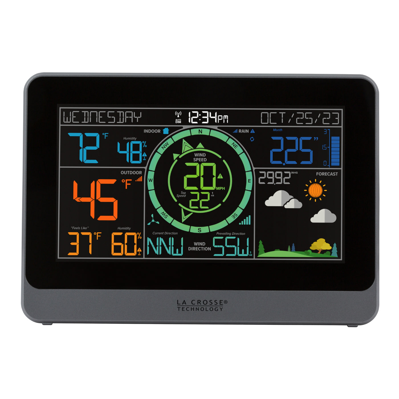 328-1415 Professional Color Weather Station - display