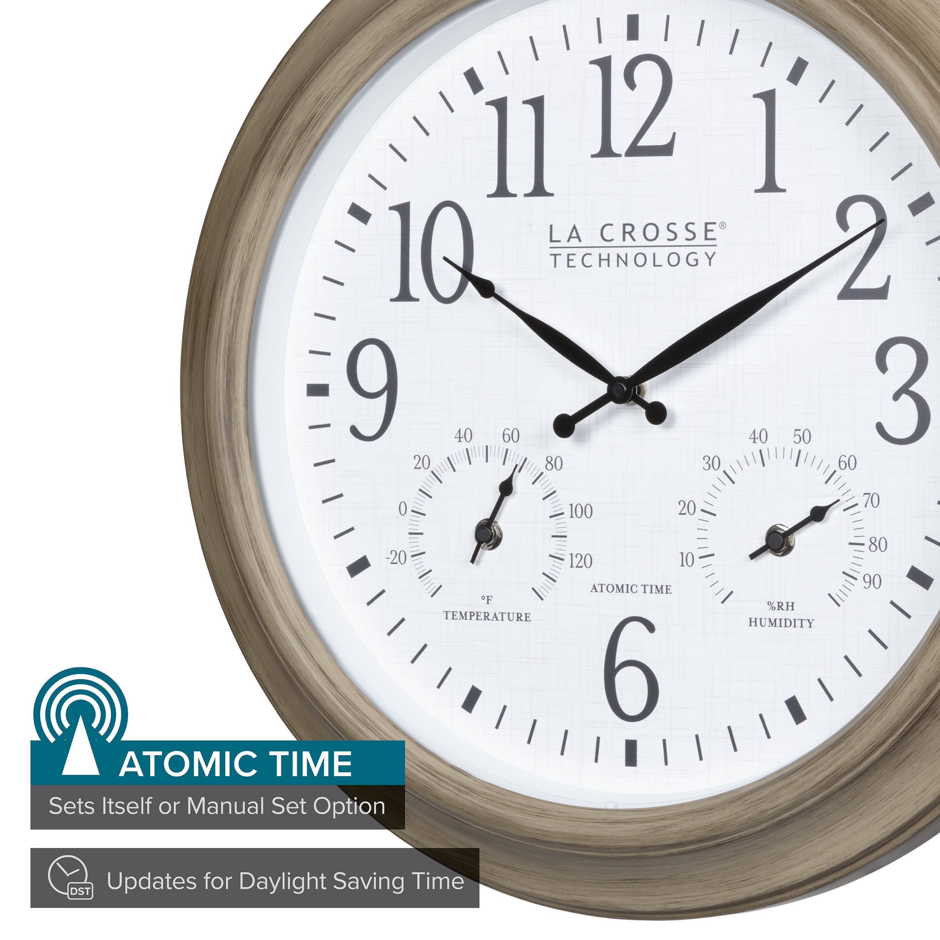 18-inch Indoor/Outdoor Atomic Clock | Stylish Wall Clocks | La
