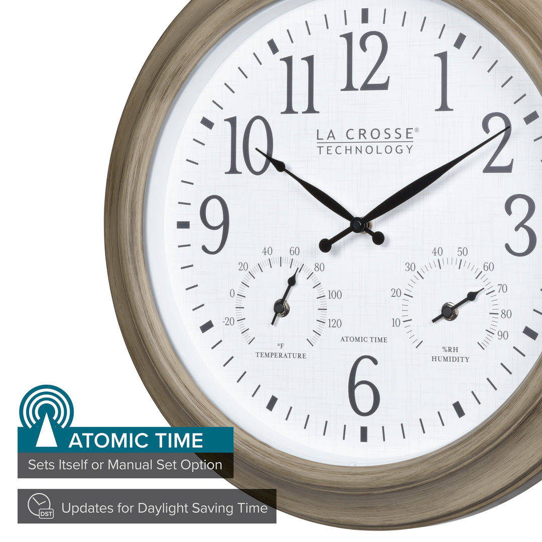 404-18027 18-inch Indoor/Outdoor Atomic Wall Clock