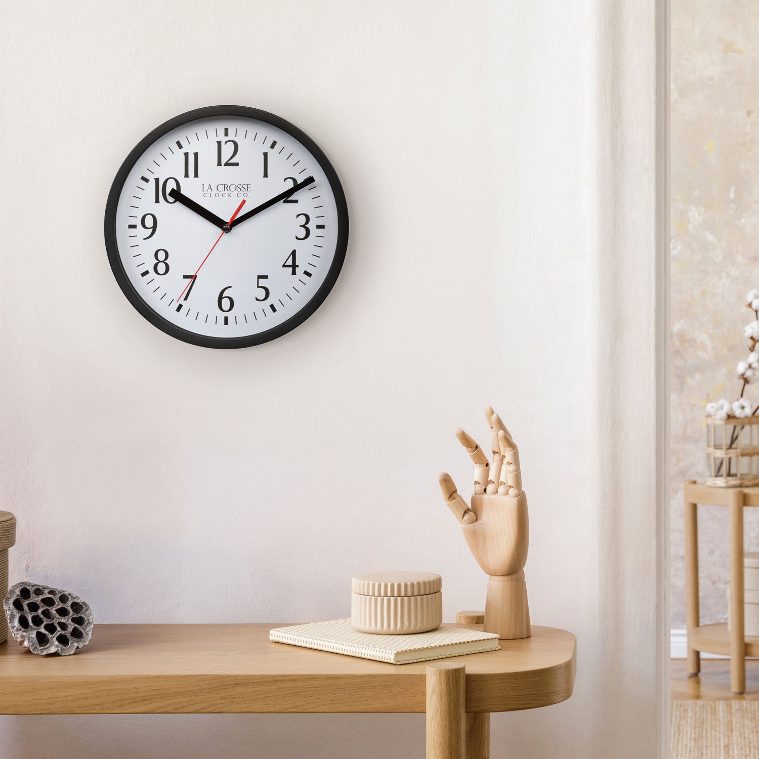 ポーちゃん　CHAMBRE Wall Clock 404-3020B 8-inch Basics Analog Wall Clock – Black