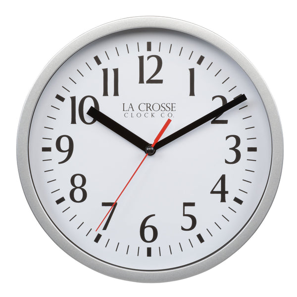 404-3020S 8-inch Basics Analog Wall Clock – Silver