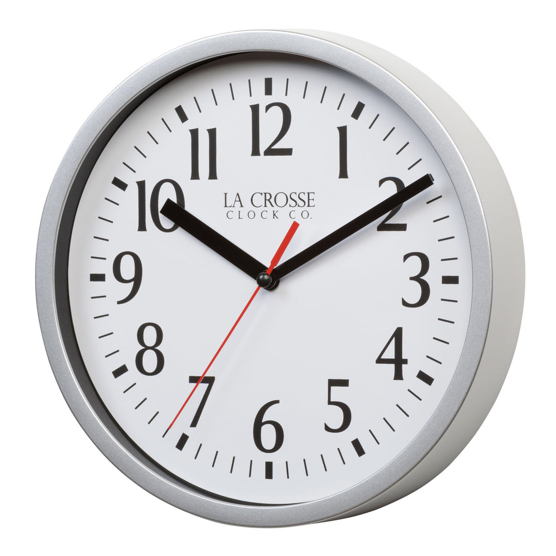 404-3020S 8-inch Basics Analog Wall Clock – Silver