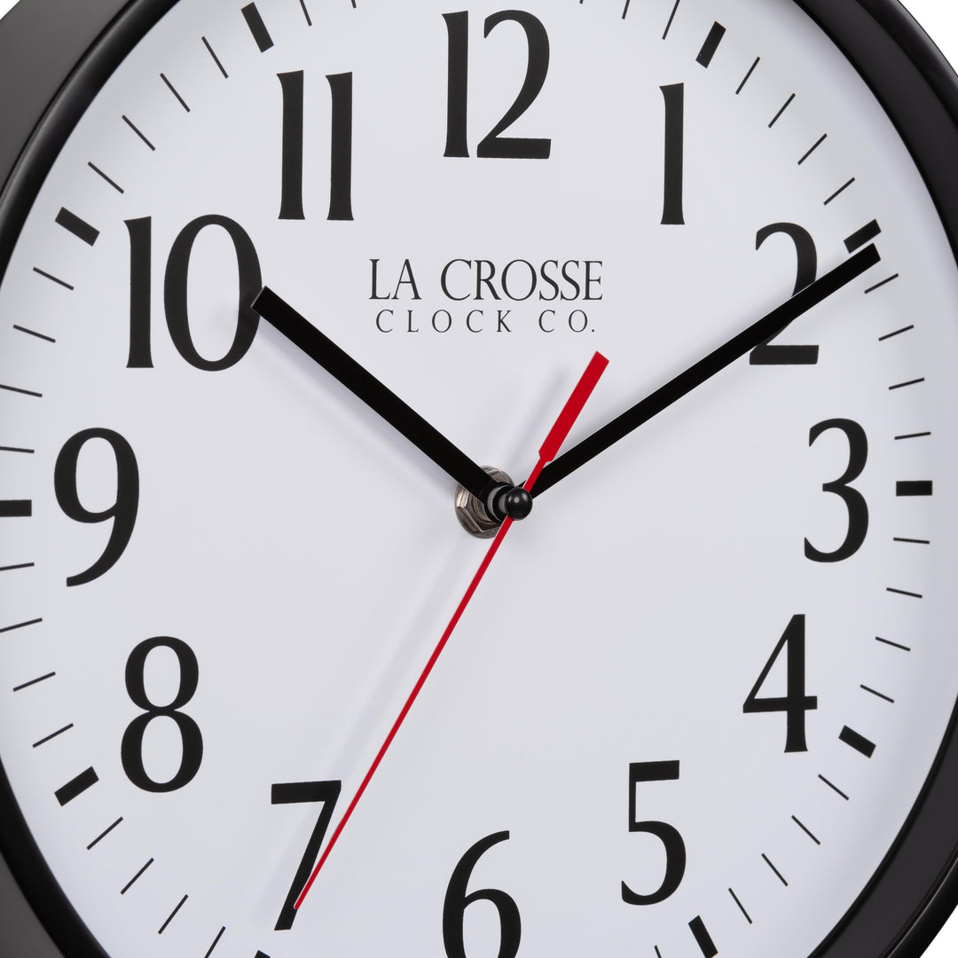 404-3025B 10-inch Basics Analog Wall Clock – Black