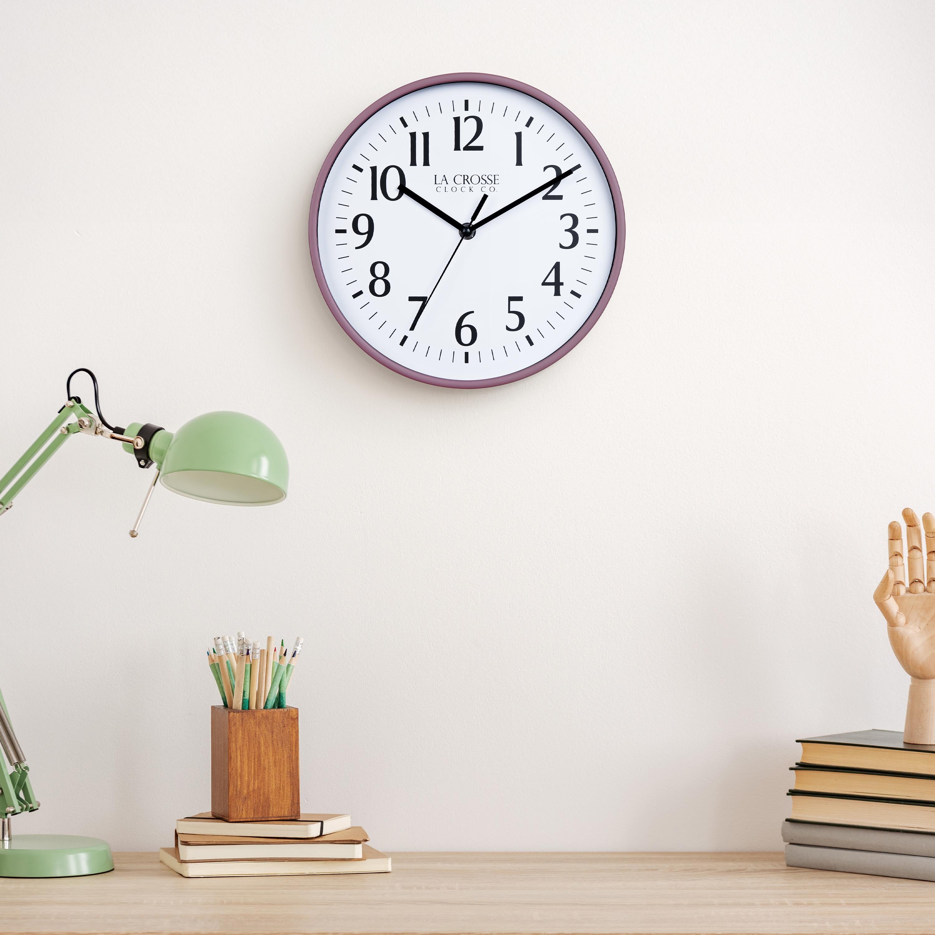 404-3025RR 10-inch Basics Analog Wall Clock – Ruby Red