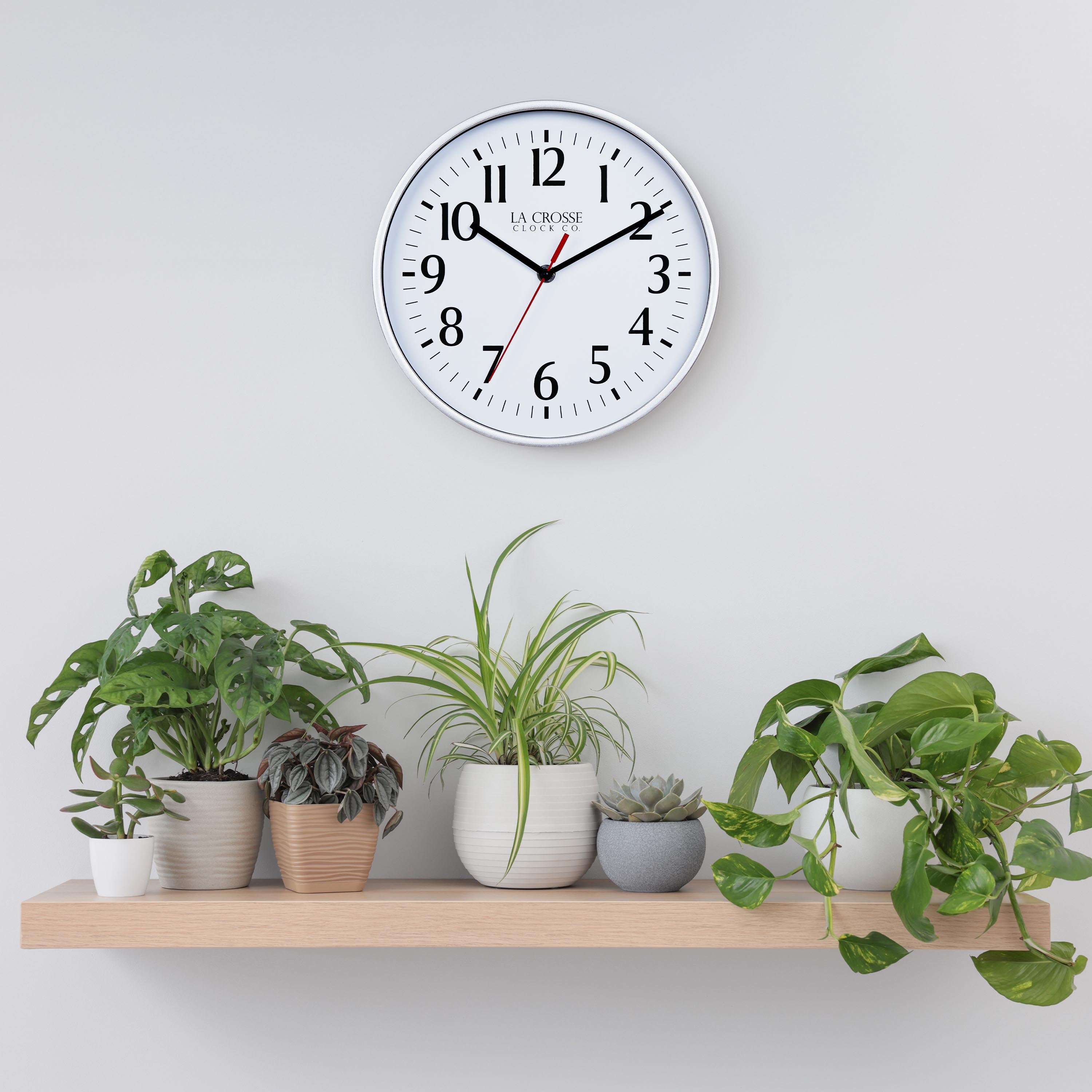 404-3025S 10-inch Basics Analog Wall Clock – Silver