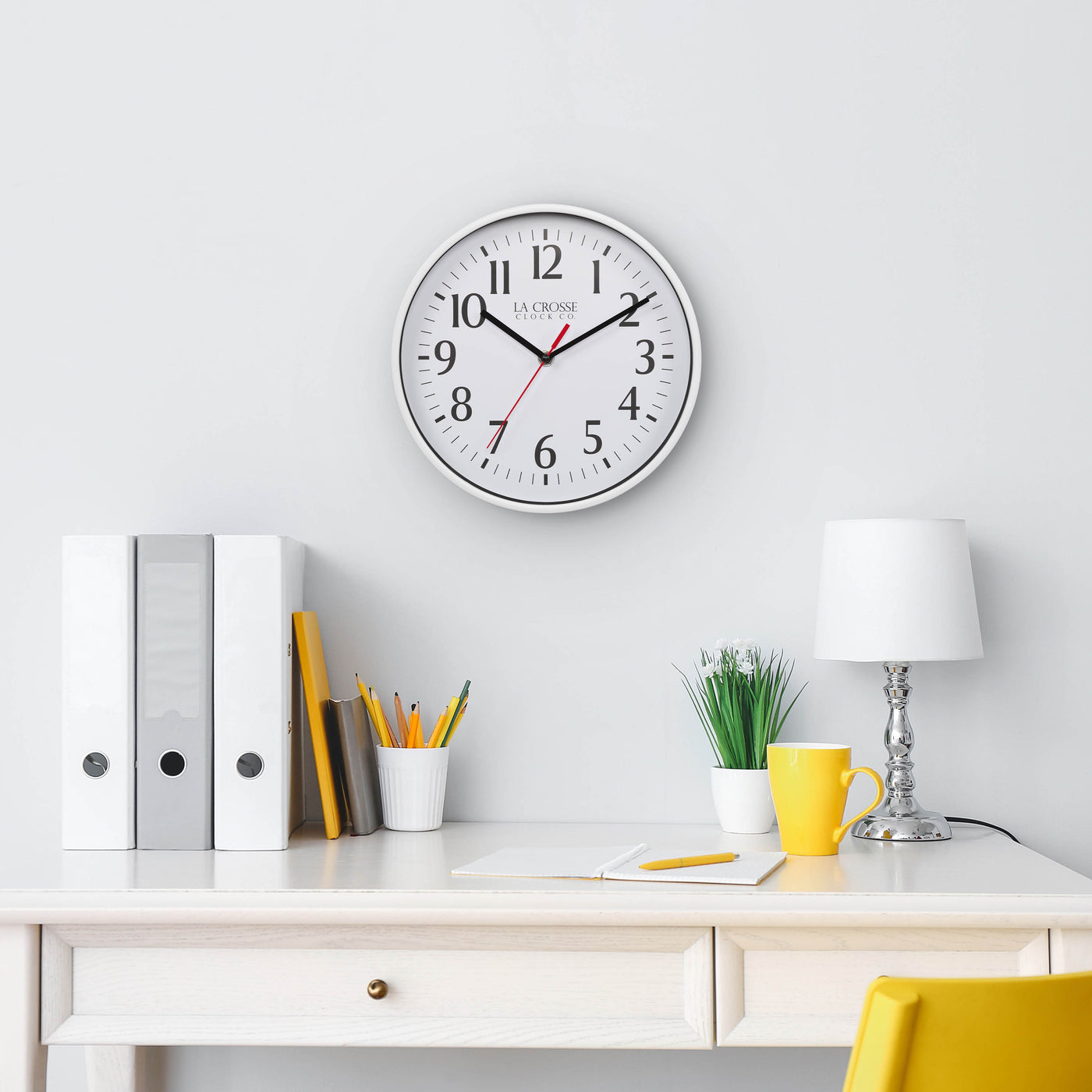 404-3025W 10-inch Basics Analog Wall Clock – White