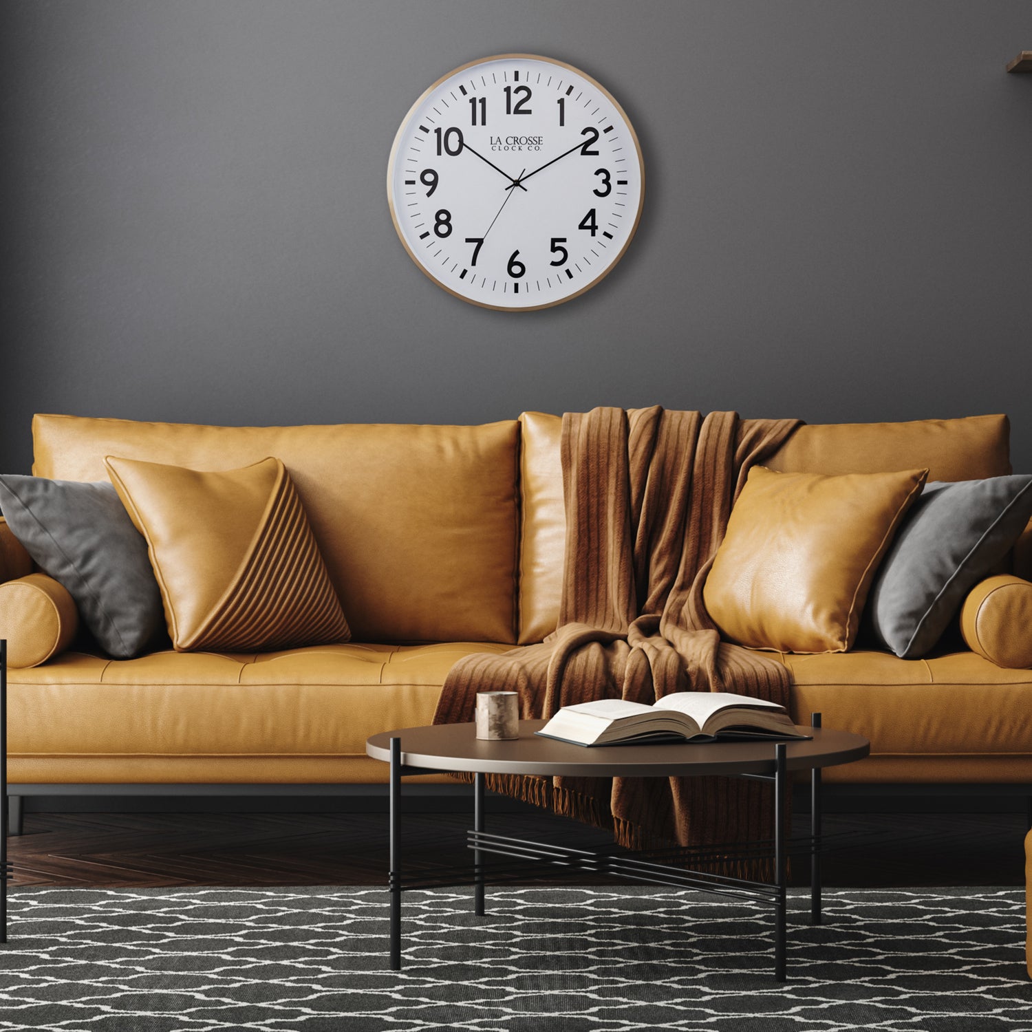404-3048B 19-inch Callahan Metal Wall Clock