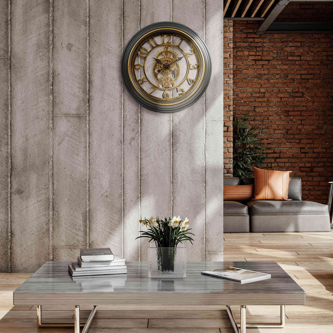 404-3051C 20-inch Gears Wall Clock