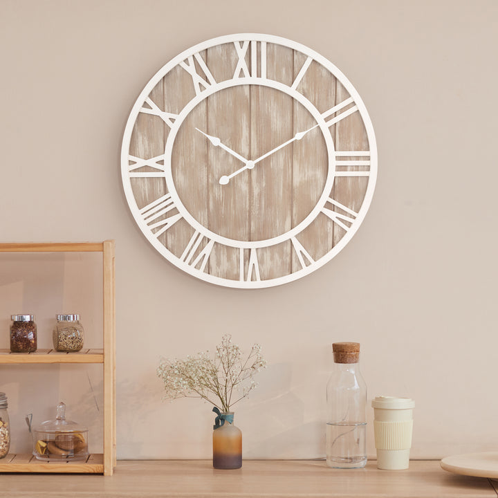 404-3450 19.7-inch Harper Wood Wall Clock