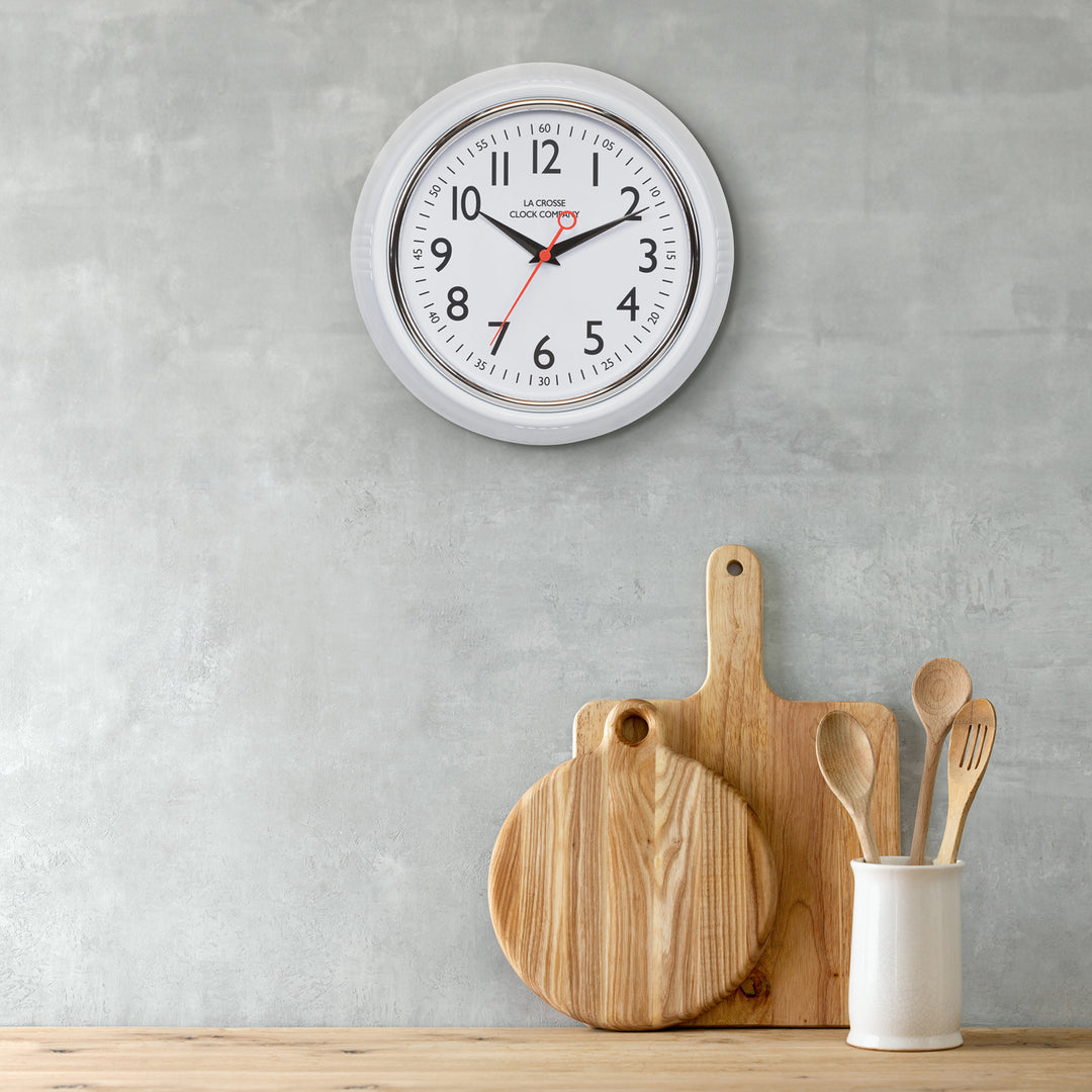 404-3624W 9.6-inch Schoolhouse Wall Clock