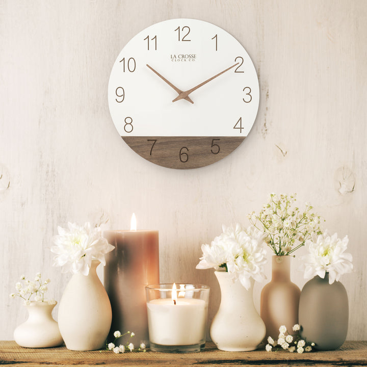 404-3630B 12-inch Sierra Wood Wall Clock