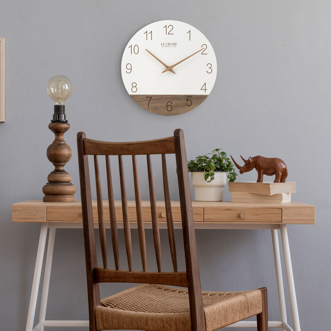 404-3630B 12-inch Sierra Wood Wall Clock