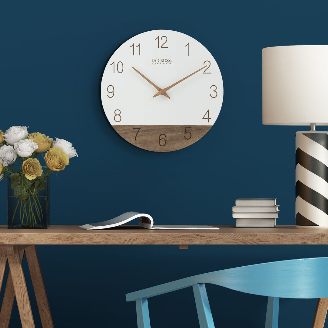 404-3630B 12-inch Sierra Wood Wall Clock