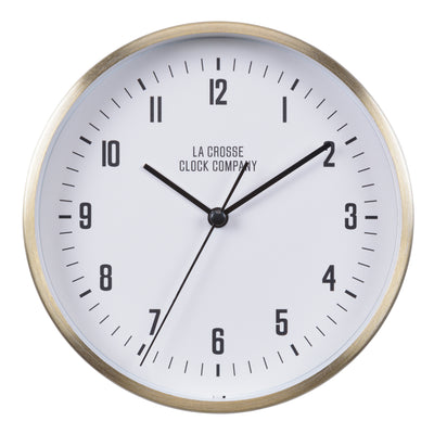 404-3715B 5.91-inch Wells Brass Finish Analog Table/Wall Clock