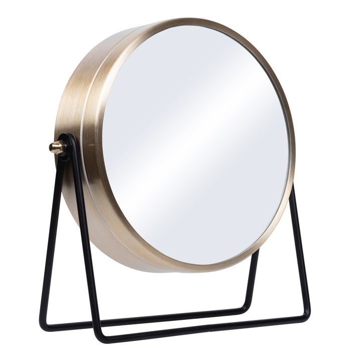 404-3719 Stiles Swivel Tabletop Metal Clock with Mirror