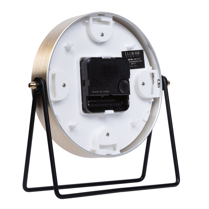 404-3719 Stiles Swivel Tabletop Metal Clock with Mirror