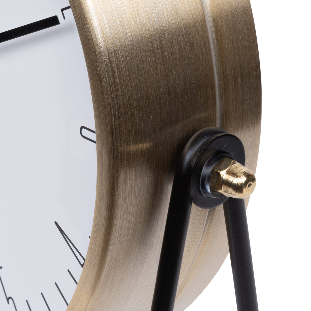 404-3719 Stiles Swivel Tabletop Metal Clock with Mirror