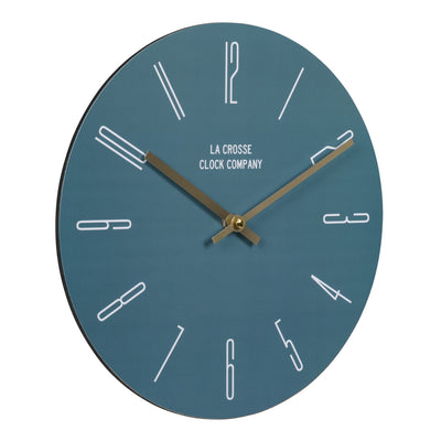 404-3828B Teal Wall Clock side view