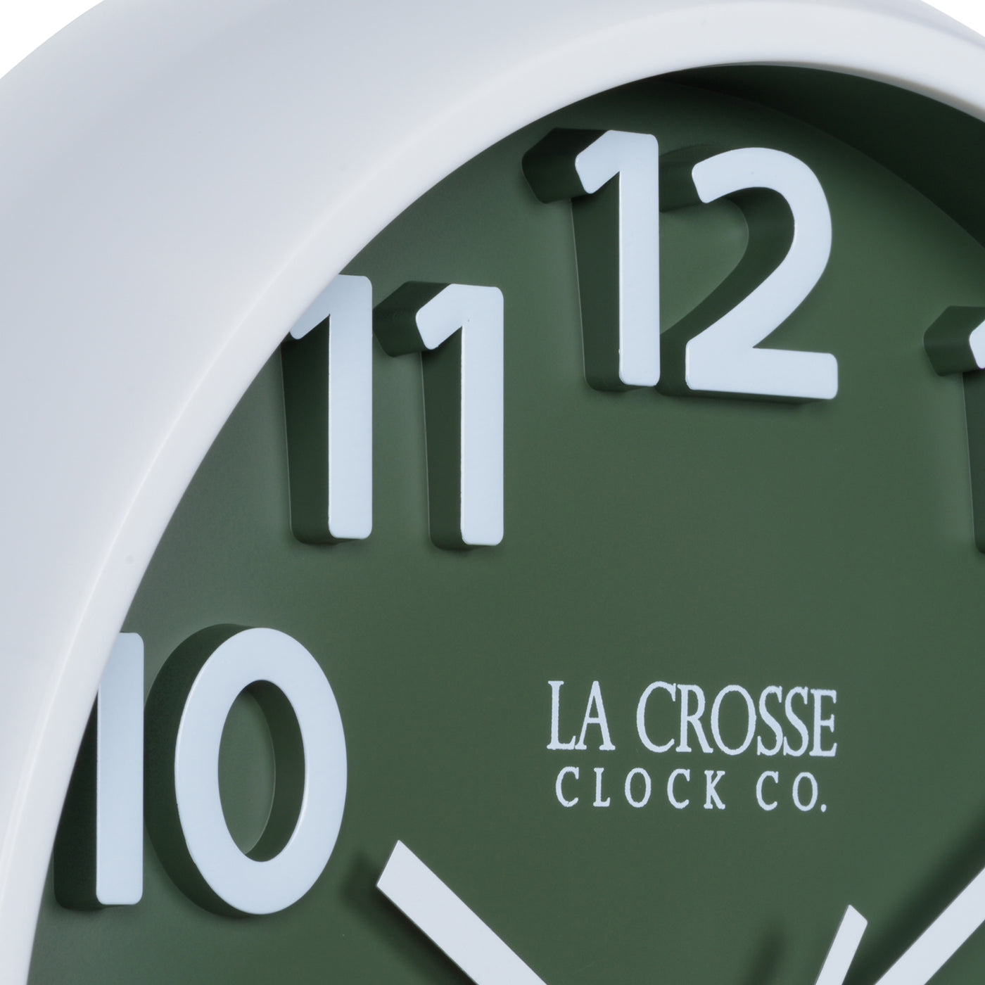 404-3828D Green Wall Clock Close up 2