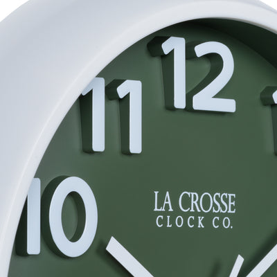 404-3828D Green Wall Clock Close up 2