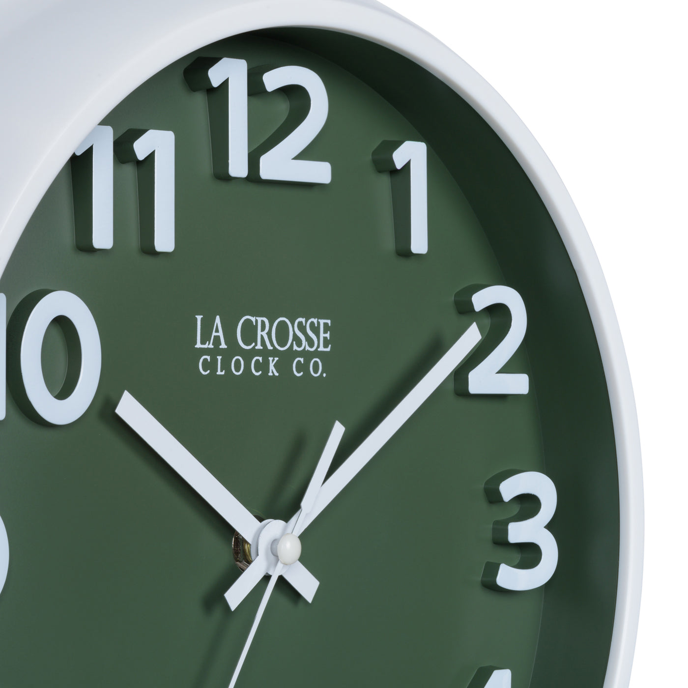404-3828D Green Wall Clock Close up