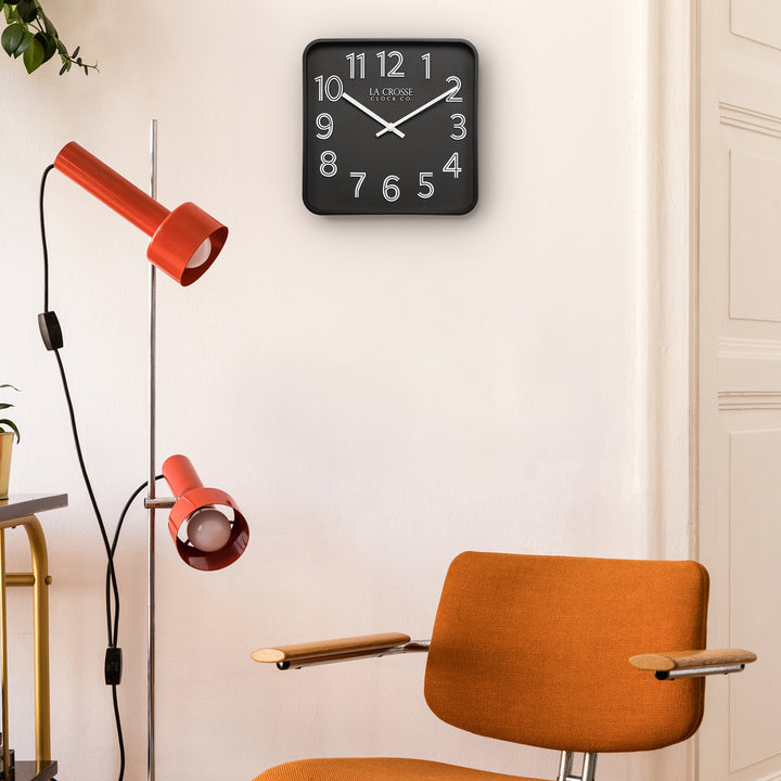 404-3828G Dax Square Wall Clock, 10.63-inch