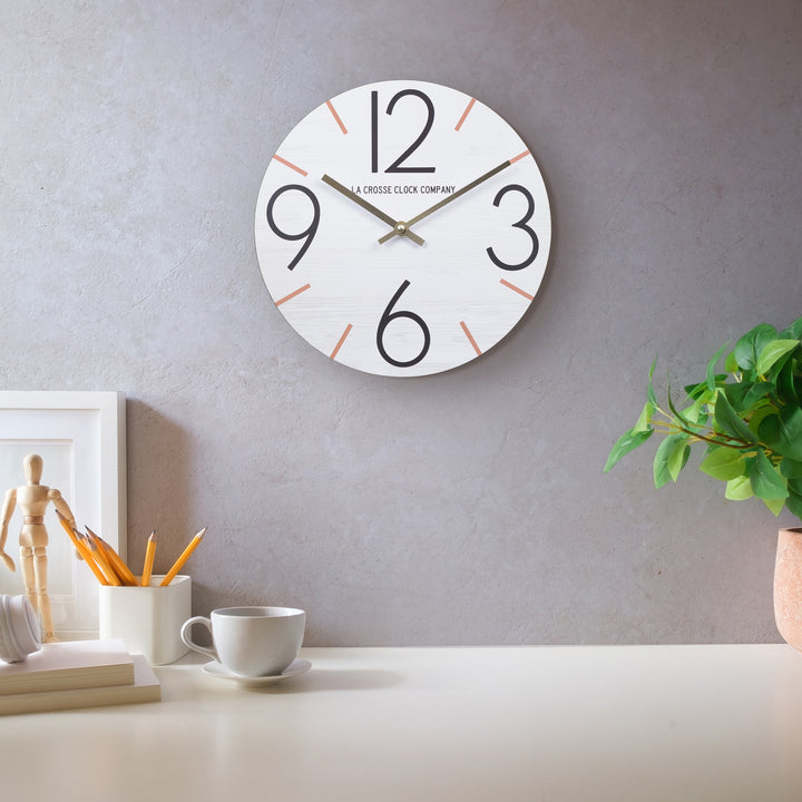 404-3828H 11-inch Loft MDF Analog Wall Clock